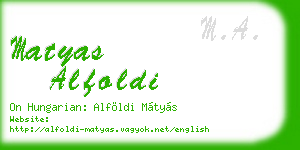 matyas alfoldi business card