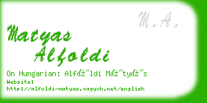 matyas alfoldi business card